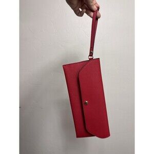 Henri Bendel New York Travel Wristlet Red Leather Organizer Read Description NEO